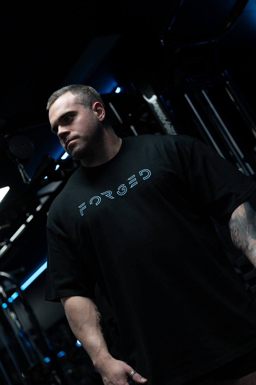 Legacy Max FORGED Embroidered Heavy Tee - Blue Embroidery