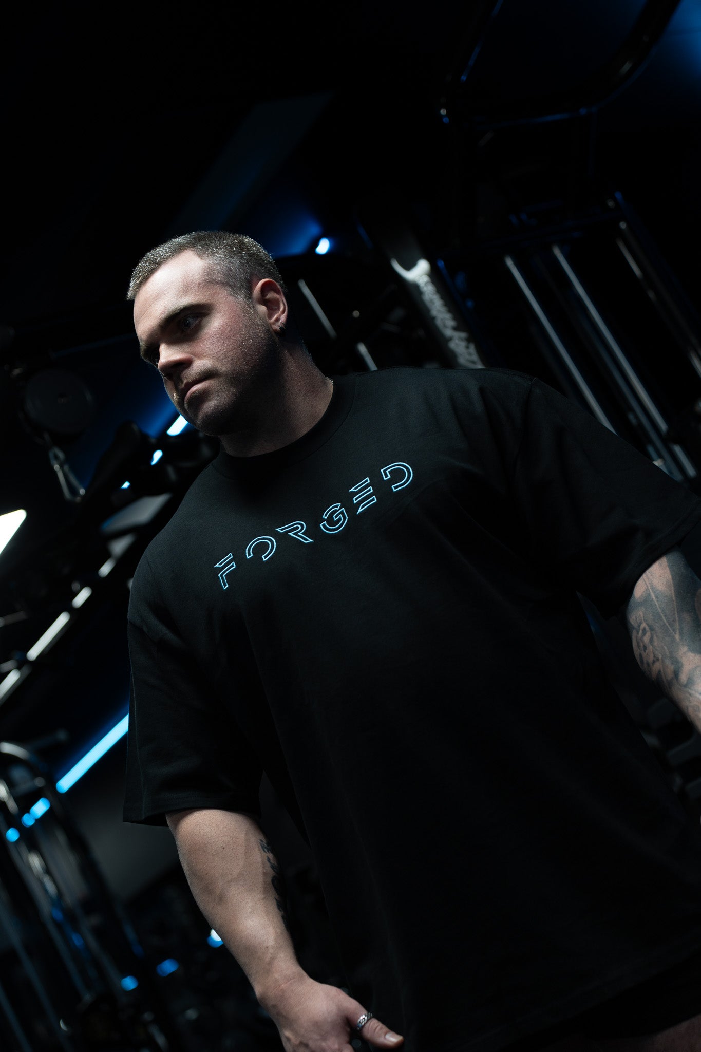 Legacy Max FORGED Embroidered Heavy Tee - Blue Embroidery