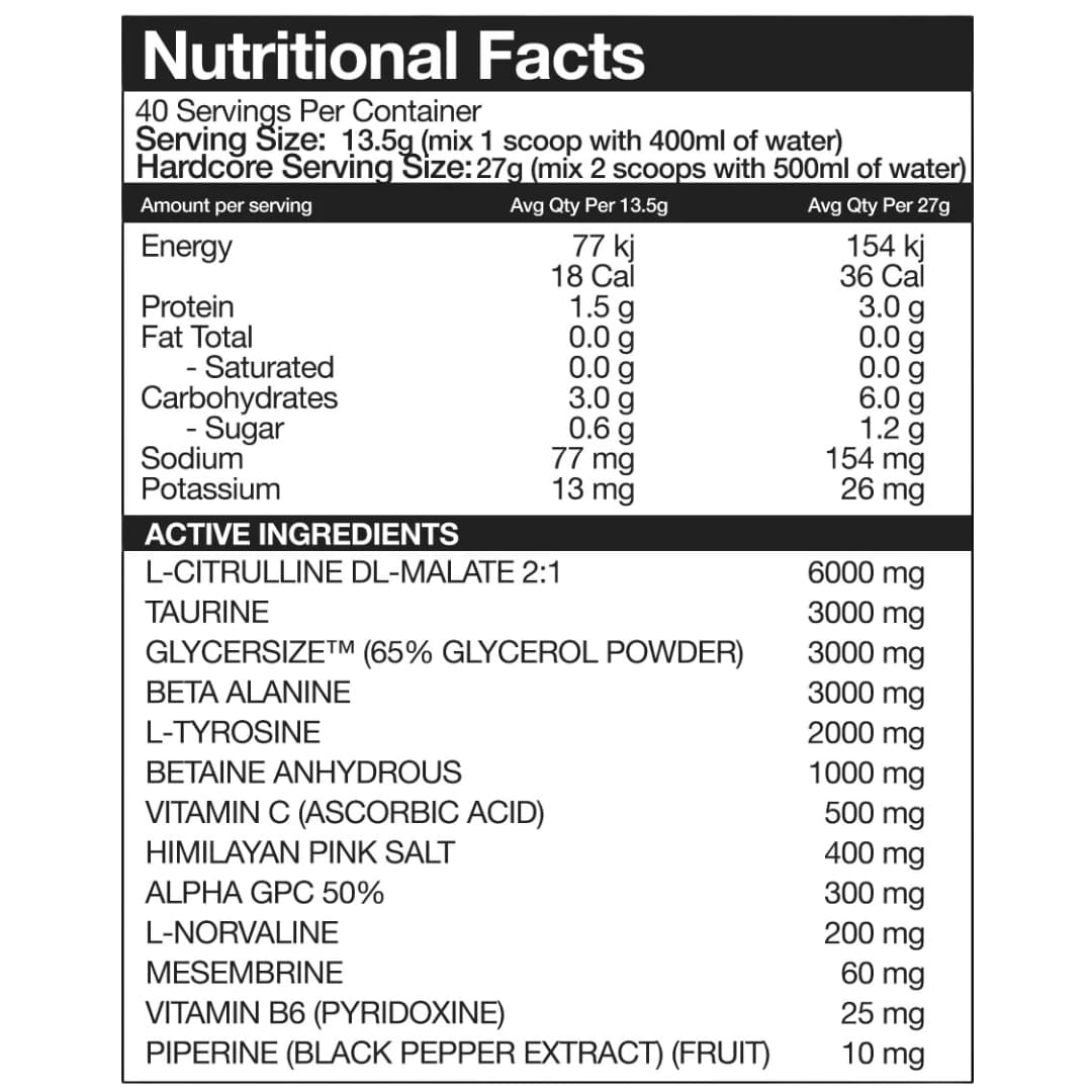 Nexus AMP3D Non-Stim Pre Workout (40 Serves)