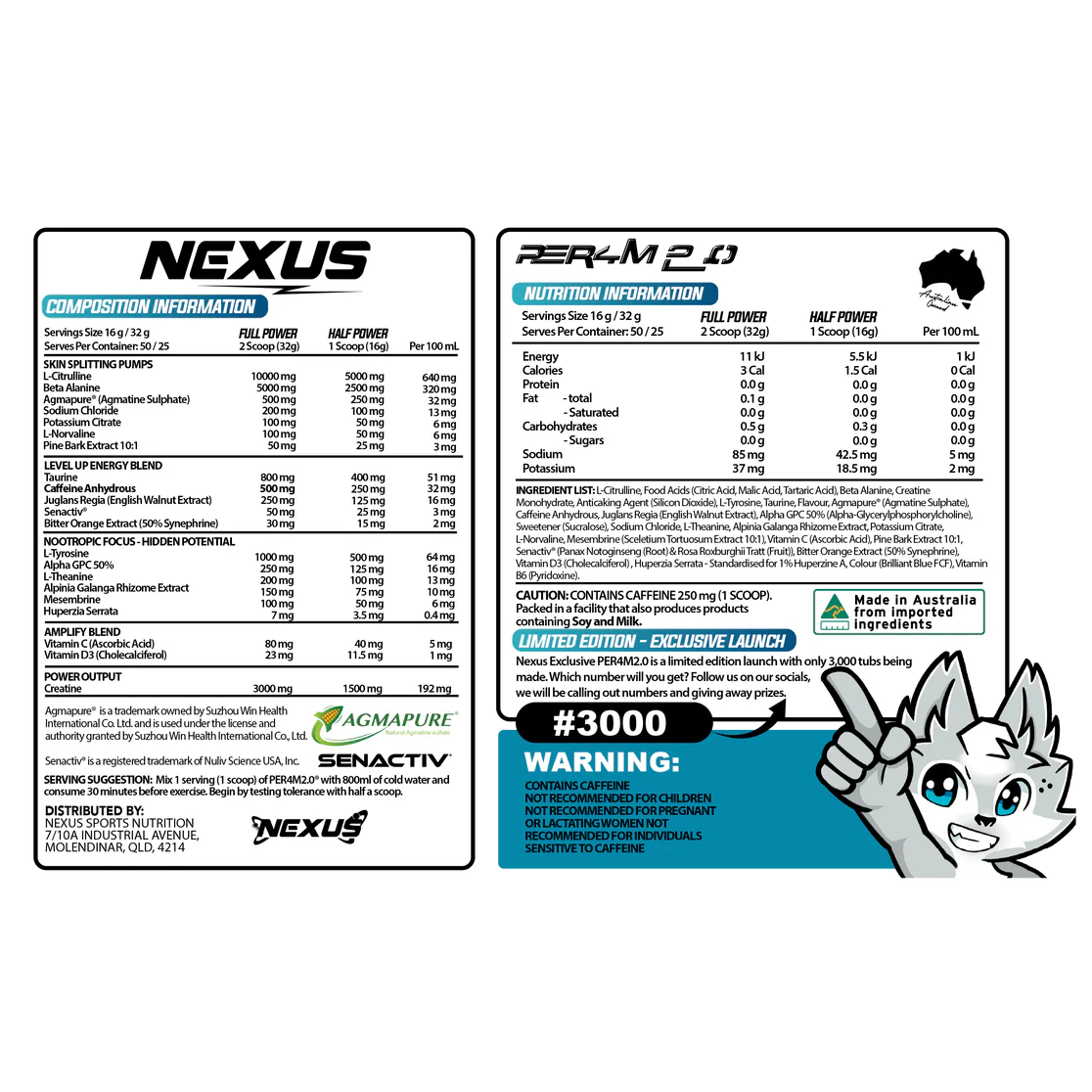 Nexus Per4m 2.0 Pre-Workout (50 Serves)